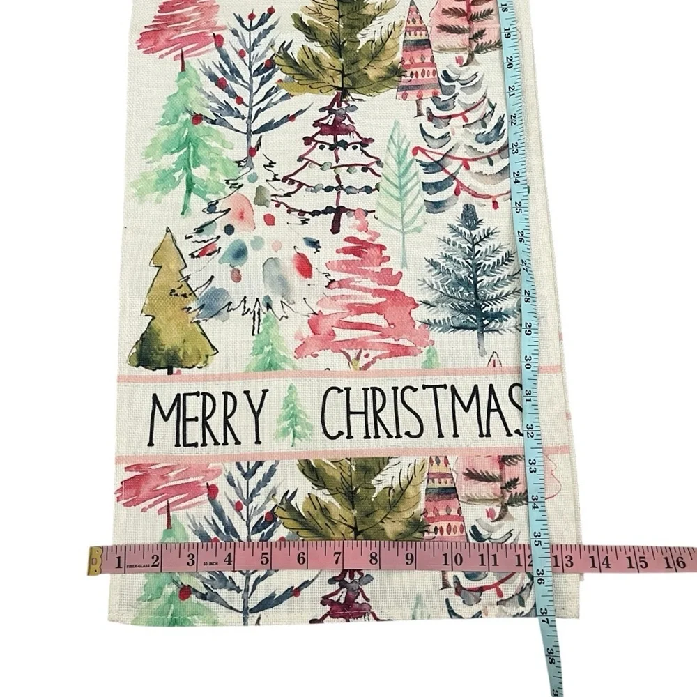 Merry Christmas Table Runner - Festive Multicolor Design